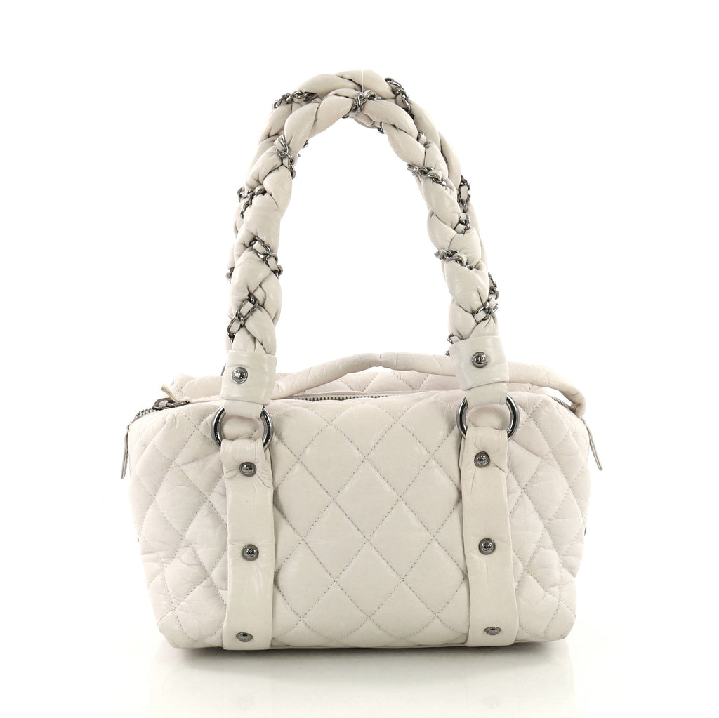 Chanel Lady Braid Bowler Bag Quilted Distressed Lambskin Small at