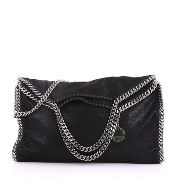 Stella McCartney Falabella Fold Over Bag Shaggy Deer Black 3669404