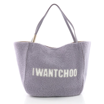 Jimmy Choo Stevie Tote Shearling Large Purple 3669410