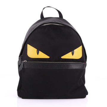 Fendi Monster Backpack Nylon with Leather Large Black 3669423