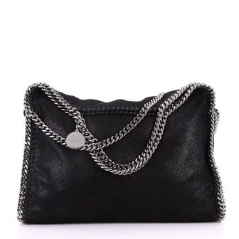 Stella McCartney Falabella Fold Over Bag Shaggy Deer Black 3669442