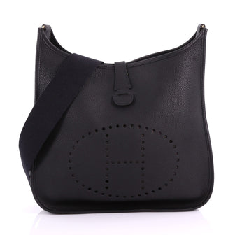 Hermes Evelyne Crossbody Gen I Clemence GM Black 3669454