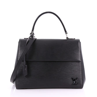 Louis Vuitton Cluny Top Handle Bag Epi Leather MM Black 3669458