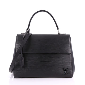 Louis Vuitton Cluny Top Handle Bag Epi Leather MM Black 3669458
