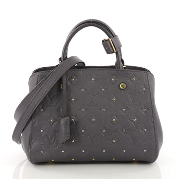 Louis Vuitton Montaigne Handbag Studded Monogram Empreinte Leather BB Blue 3669475