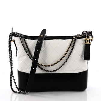 Chanel Gabrielle Hobo Quilted Aged Calfskin Medium White 3670001
