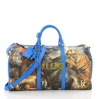 Louis Vuitton Keepall Bandouliere Bag Limited Edition Jeff Koons Rubens Print Canvas 50