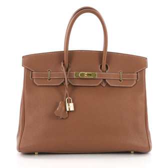 Hermes Birkin Handbag Brown Togo with Gold Hardware 35 3670701
