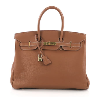 Hermes Birkin Handbag Brown Togo with Gold Hardware 35 3671401