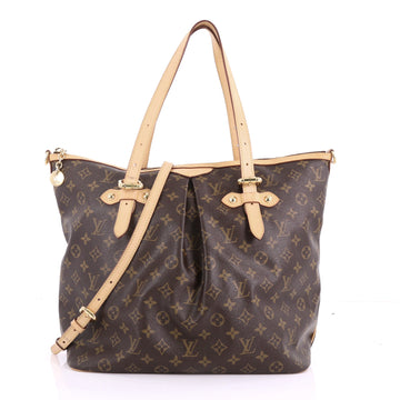 Louis Vuitton Palermo Handbag Monogram Canvas GM Brown 3672002