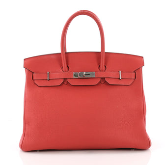Hermes Birkin Handbag Red Togo with Palladium Hardware 3673201