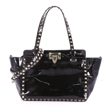 Valentino Rockstud Tote Soft Patent Small Black 3674105