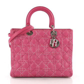 Christian Dior Lady Dior Handbag Cannage Quilt Lambskin 3674106