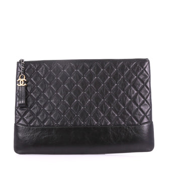 Chanel Gabrielle O Case Clutch Quilted Iridescent Calfskin Large 3674418