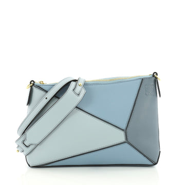 Loewe Puzzle Pochette Bag Leather Mini Blue 3674425