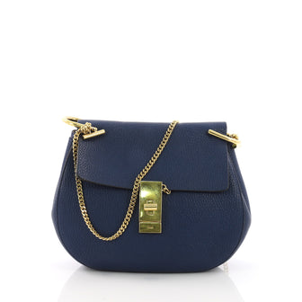 Chloe Drew Crossbody Bag Leather Small Blue 3674904