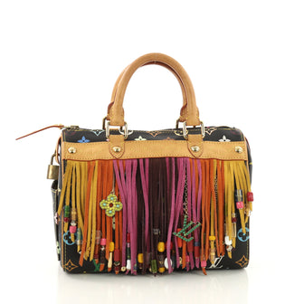 Louis Vuitton Speedy Handbag Limited Edition Fringe Black 3676606