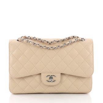  Chanel Classic Double Flap Bag Quilted Caviar Jumbo Neutral 3677501