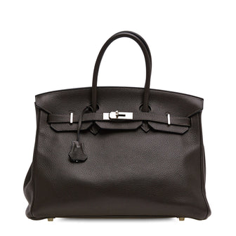 Birkin Handbag Etoupe with Palladium Leather 35