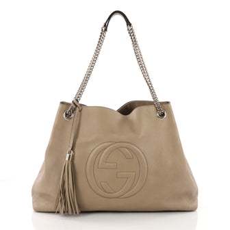 Gucci Soho Chain Strap Shoulder Bag Leather Large Brown 3680101