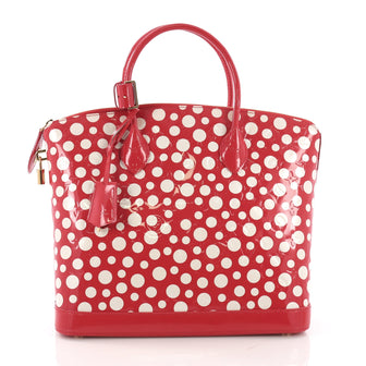 Louis Vuitton Lockit Handbag Monogram Vernis Kusama Infinity Dots MM Red 3680302
