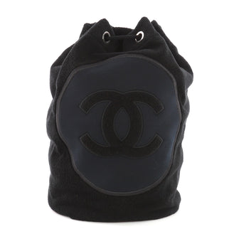 CHANEL LARGE CC TERRY CLOTH BACKPACK TOTE BEACH BAG