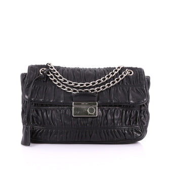 Prada Gaufre Flap Shoulder Bag Nappa Leather Medium 3681005