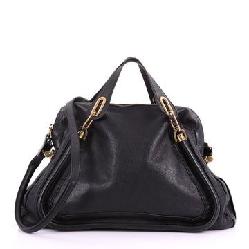 Chloe Paraty Top Handle Bag Leather Large Black 3681201