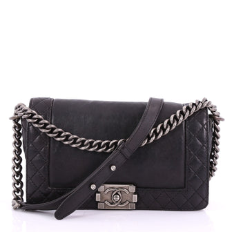 Chanel Reverso Boy Flap Bag Calfskin Old Medium Black 3681401