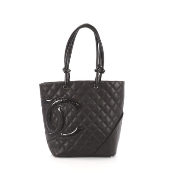 Chanel Cambon Tote Quilted Leather Medium Brown 3682802
