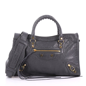 Balenciaga City Classic Studs Handbag Leather Small Gray 3683305