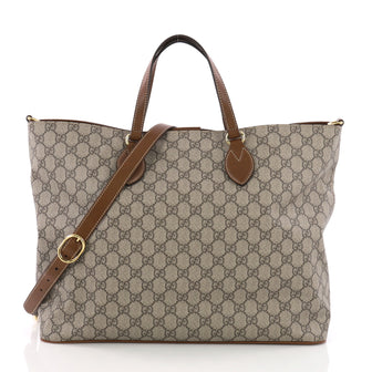 Gucci Convertible Soft Tote GG Coated Canvas Small Brown 3683406