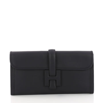 Hermes Jige Elan Clutch Swift 29 Blue 3683410