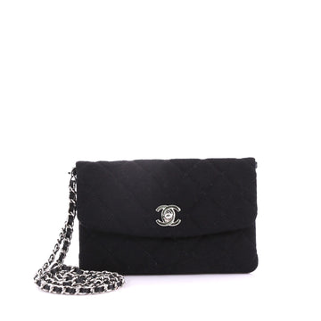 Chanel VIP Chain Crossbody Quilted Jersey Black 3683411