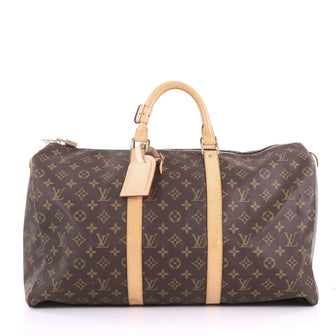 ouis Vuitton Keepall Bag Monogram Canvas 50 Brown 3683704