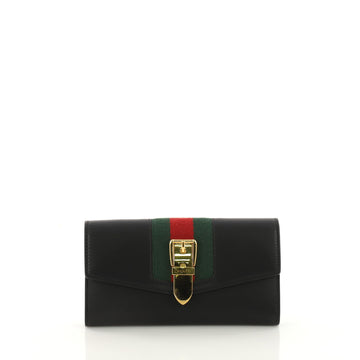 Gucci Sylvie Continental Wallet Leather Black 3683721