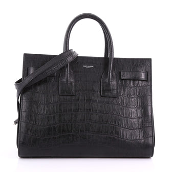 Saint Laurent Sac de Jour Handbag Crocodile Embossed 3683902