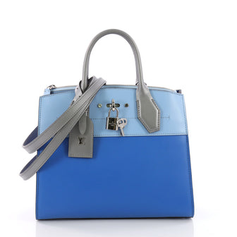 Louis Vuitton City Steamer Handbag Leather PM Blue 3684104