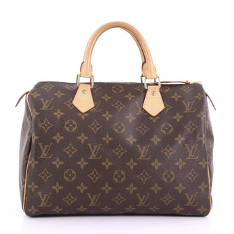 Louis Vuitton Speedy Handbag Monogram Canvas 30 Brown 3684602