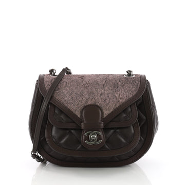 Chanel Saddle Bag Quilted Calfskin and Pony Hair Medium 3684701