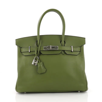 Hermes Birkin Handbag Green Swift with Palladium 3684801