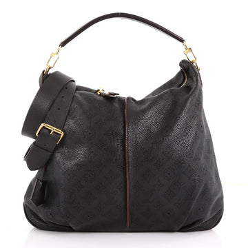Louis Vuitton Selene Handbag Mahina Leather MM Black 3685202
