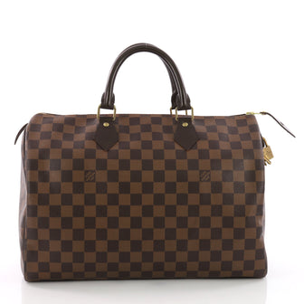  Louis Vuitton Speedy Handbag Damier 35 Brown 3685801