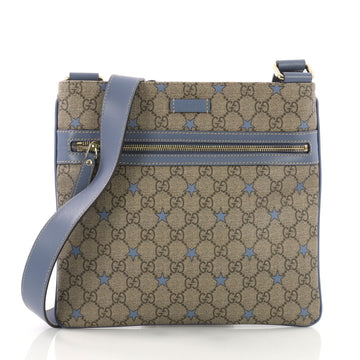 Gucci Front Zip Flat Messenger Bag Printed GG Coated 3686302