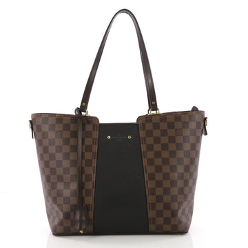 Louis Vuitton Jersey Handbag Damier Canvas with Leather 3687601