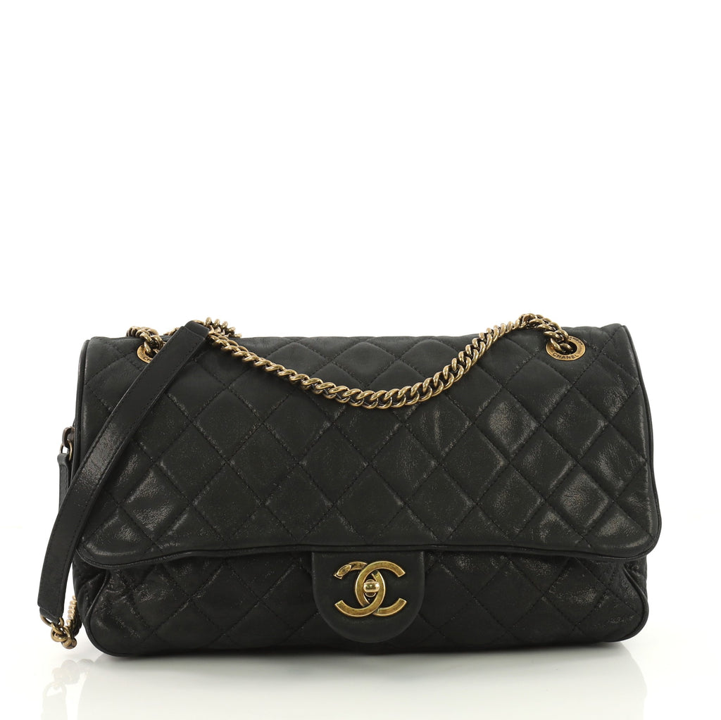 Chanel Shiva Flap Bag Quilted Iridescent Calfskin Large 3688301