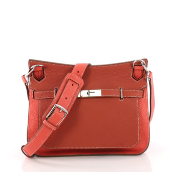 Hermes Bicolor Jypsiere Handbag Clemence 28 Red 3688401