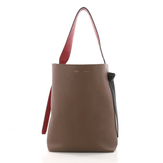 Celine Twisted Cabas Tote Calfskin Oversized Brown 3688801