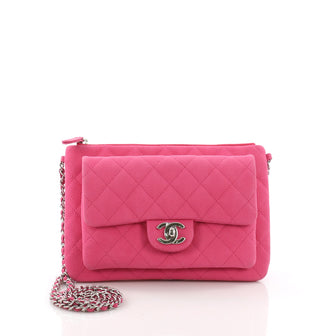 Chanel Daily Zippy Crossbody Bag Quilted Caviar Medium Pink 3689302