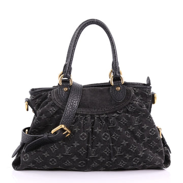 Louis Vuitton Neo Cabby Handbag Denim MM Black 3690209